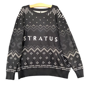 Stratus Men's Spell Out Pullover Knit Multi XXL Sweater Fair Isle Pattern